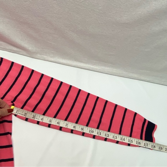 J Crew Mercantile Peyton Large Womens Sweater Mixed Striped Pink Black Casual - Picture 10 of 14